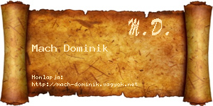 Mach Dominik névjegykártya